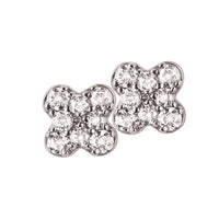 Diamond Earstuds 18k Gold Flower pavé