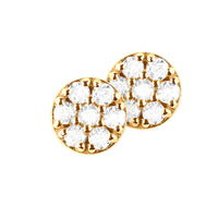 Diamond Earstuds 18k Gold Round pavé