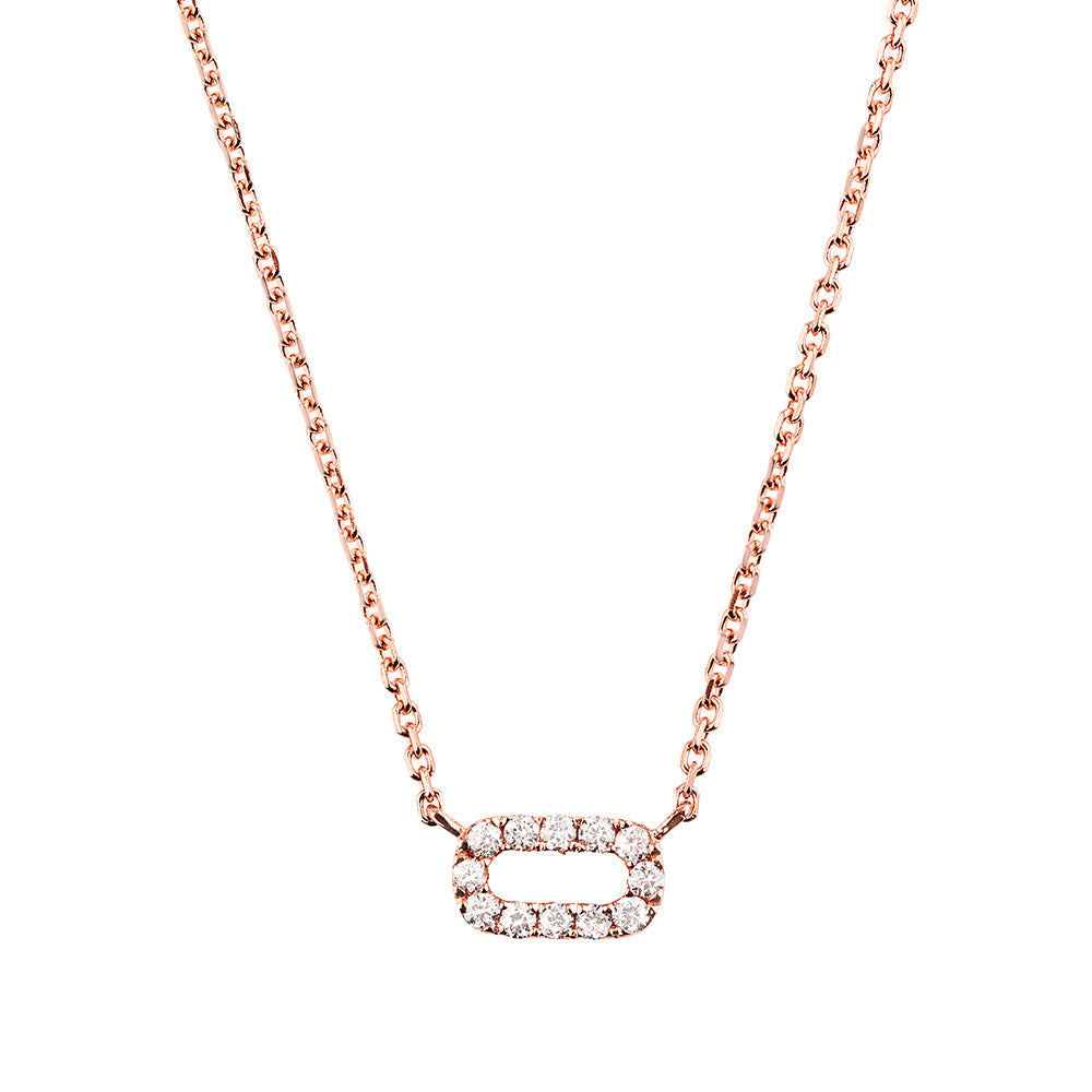Diamond Halskette 18k Gold Rectangle