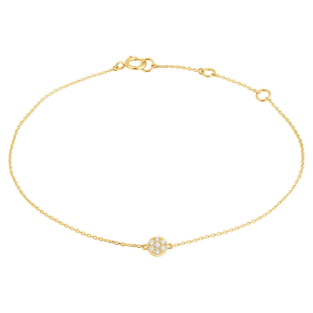 Diamond Bracelet 18k Gold Round pavé