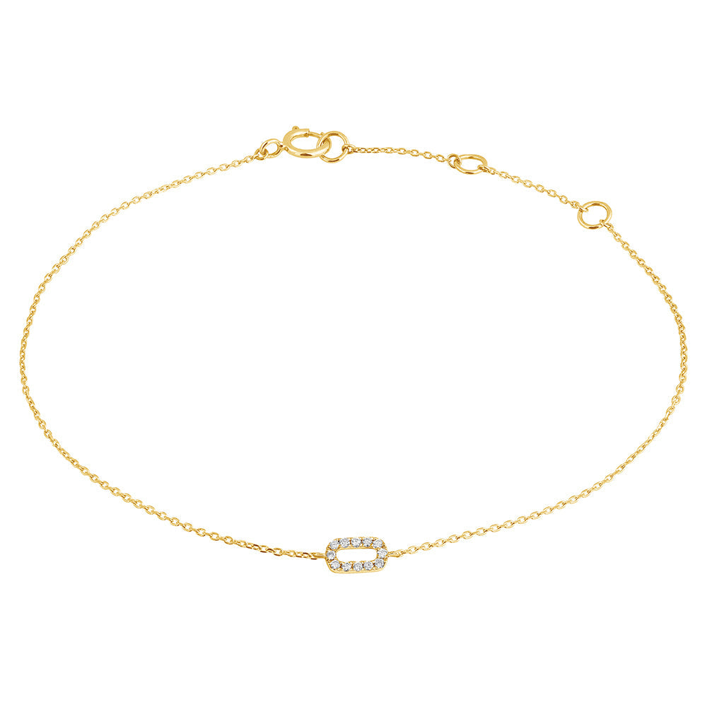 Diamond Bracelet 18k Gold Rectangle