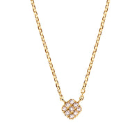 Diamond Halskette 18k Gold Quadrat pavé
