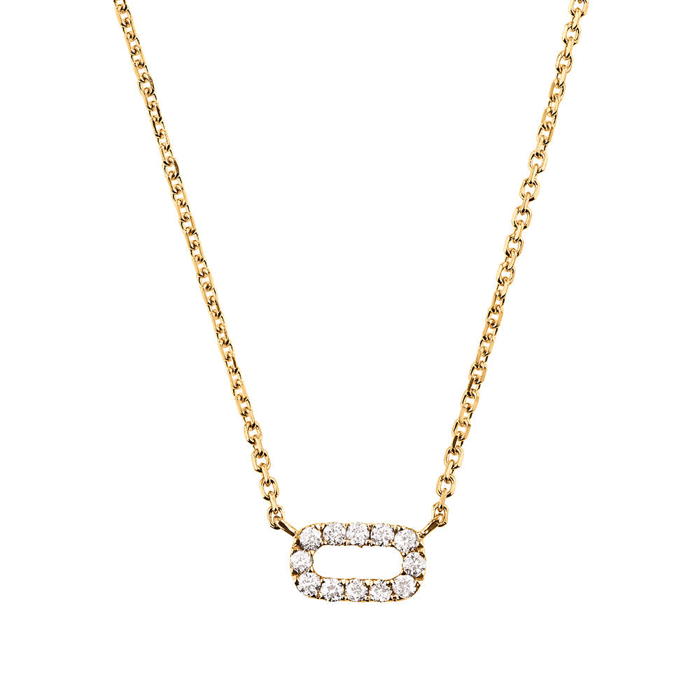 Diamond Halskette 18k Gold Rectangle