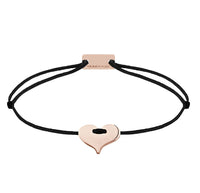 Herz Freundschaftsarmband 925 Silber Roségold schwarz Liebe Momentoss Wien
