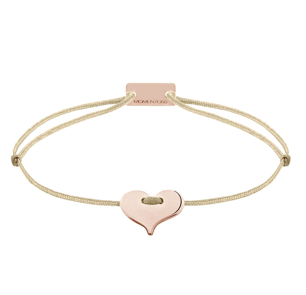 Herz Armband 925 Silber Roségold beige Liebe Momentoss Wien