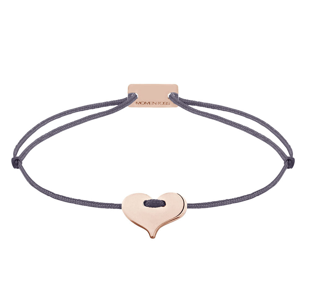 Herz Schmuckarmband 925 Silber Roségold grau-lila Liebe Momentoss Wien