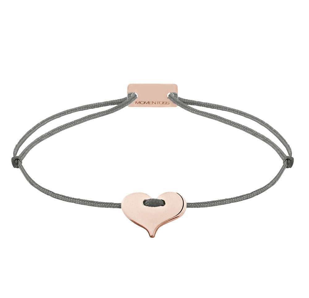 Herz Schmuckarmband 925 Silber Roségold dunkelgrau Liebe Momentoss Wien