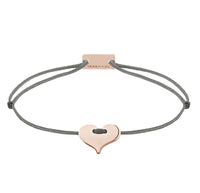 Herz Schmuckarmband 925 Silber Roségold dunkelgrau Liebe Momentoss Wien