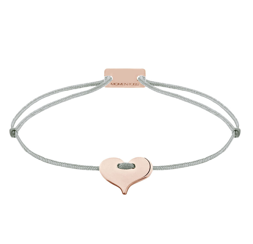 Herz Schmuckarmband 925 Silber Roségold hellgrau Liebe Momentoss Wien