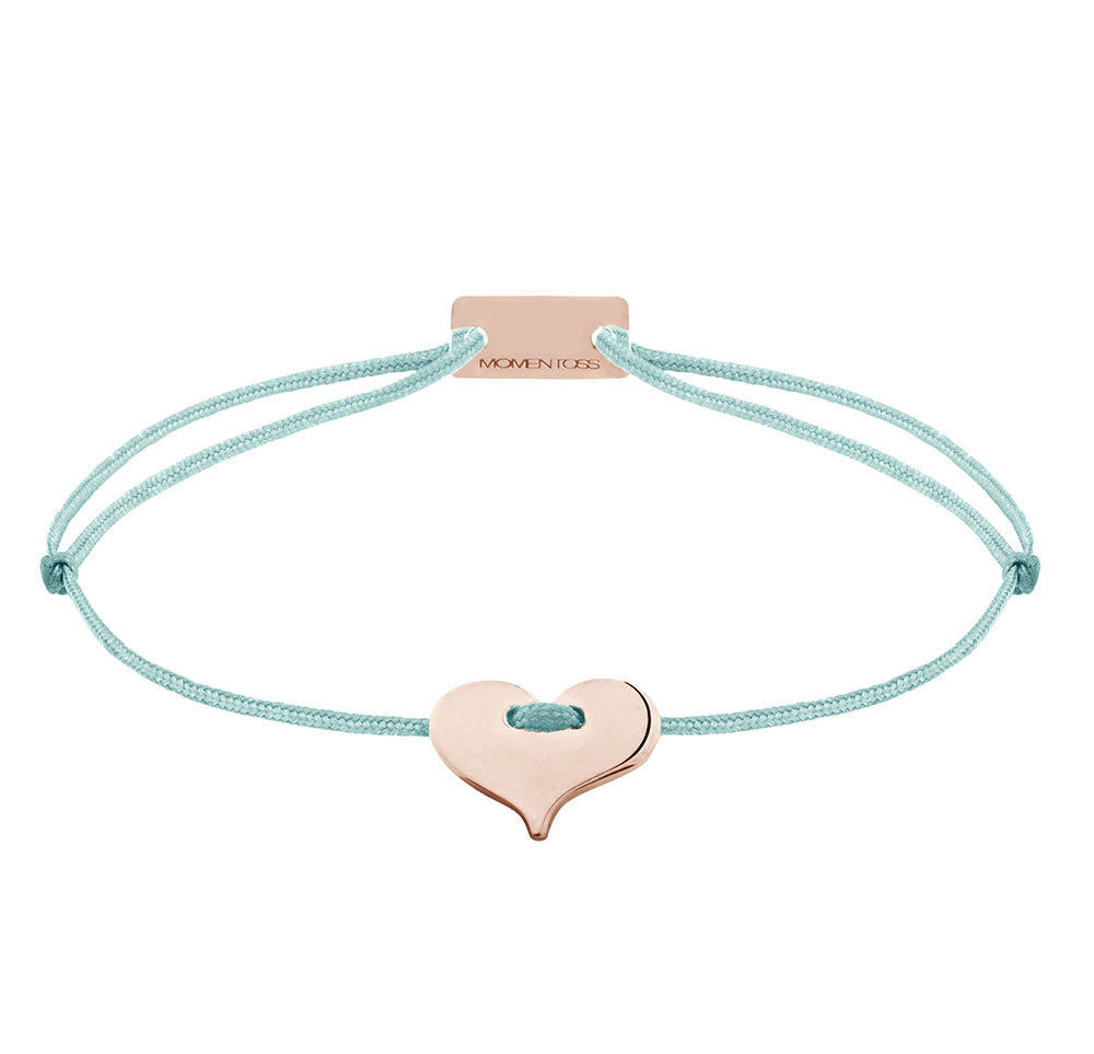Herz Armband 925 Silber Roségold hellblau Liebe Momentoss Wien