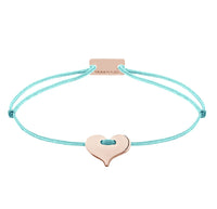 Herz Stoffarmband 925 Silber Roségold blau Liebe Momentoss Wien