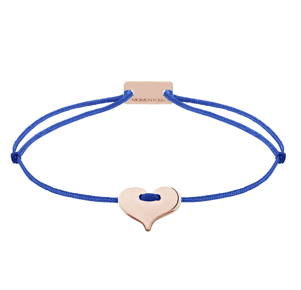 Herz Stoffarmband 925 Silber Roségold royalblau Liebe Momentoss Wien