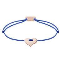 Herz Stoffarmband 925 Silber Roségold royalblau Liebe Momentoss Wien