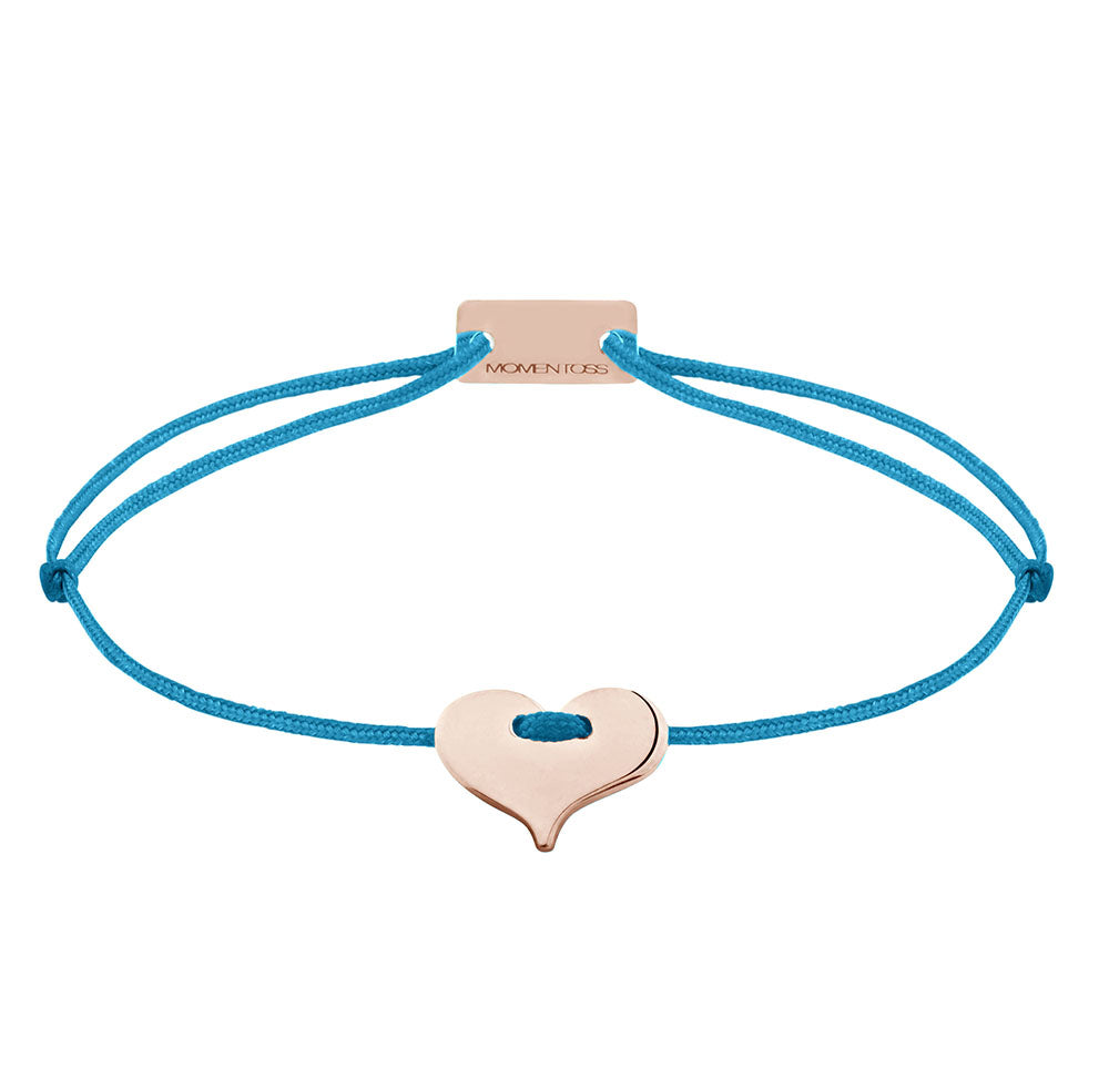 Herz Armband 925 Silber Roségold petrolblau Liebe Momentoss Wien