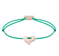 Herz Stoffarmband 925 Silber Roségold grün Liebe Momentoss Wien