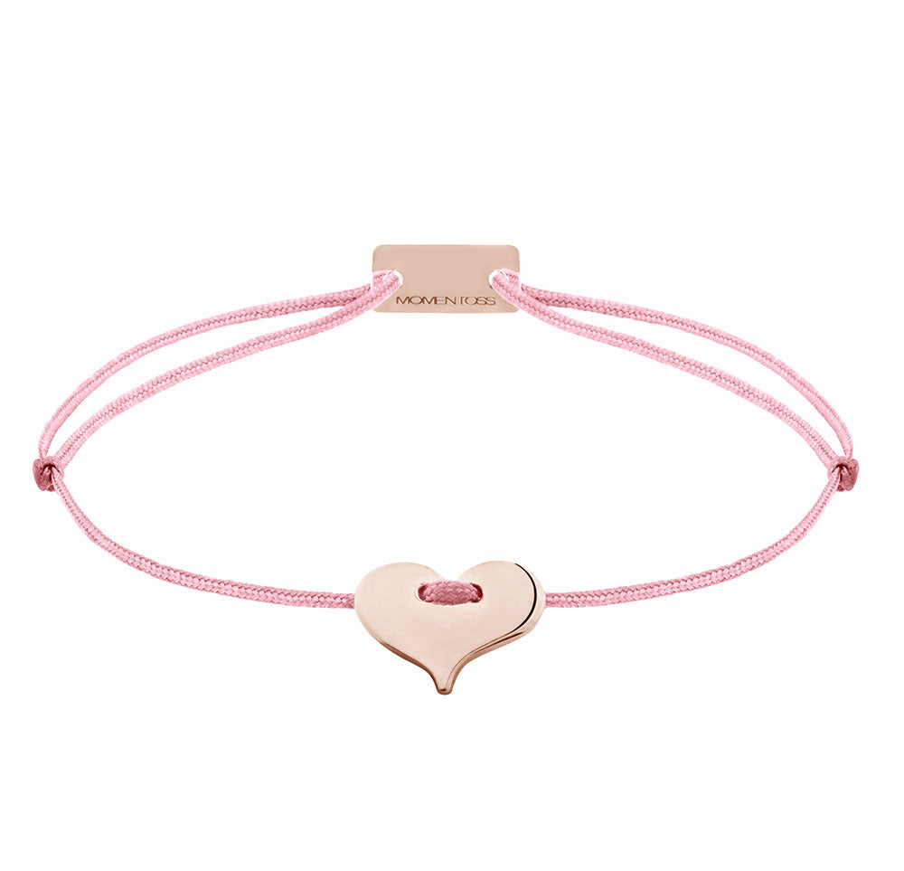 Herz Freundschaftsarmband 925 Silber Roségold dunkelrosa Liebe Momentoss Wien