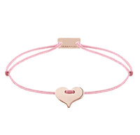 Herz Freundschaftsarmband 925 Silber Roségold dunkelrosa Liebe Momentoss Wien