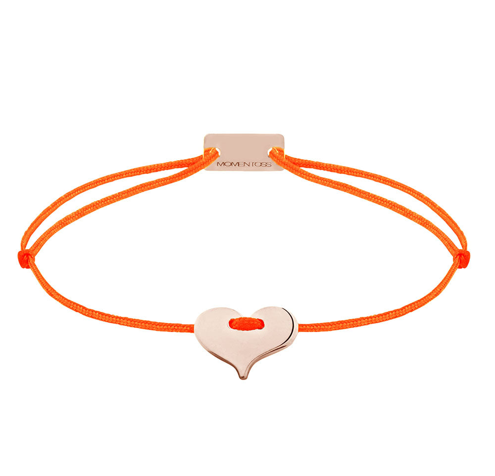 Herz Freundschaftsarmband 925 Silber Roségold orange Liebe Momentoss Wien