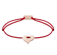 Herz Stoffarmband 925 Silber Roségold dunkelrot Liebe Momentoss Wien