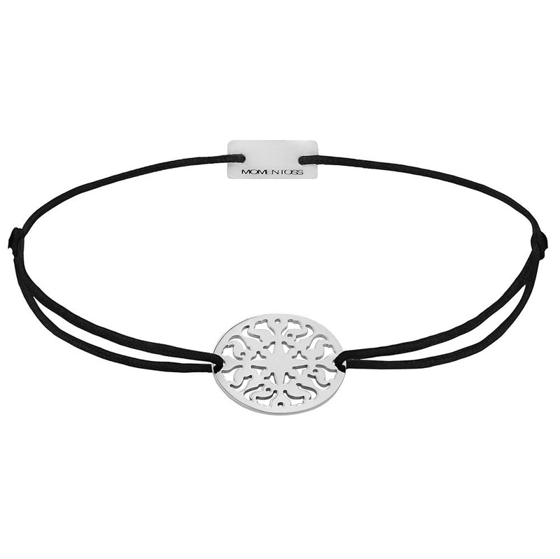 Sonne Stoffarmband 925 Silber schwarz Lebensfreude Momentoss Wien