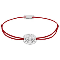 Sonne Stoffarmband 925 Silber dunkelrot Lebensfreude Momentoss Wien