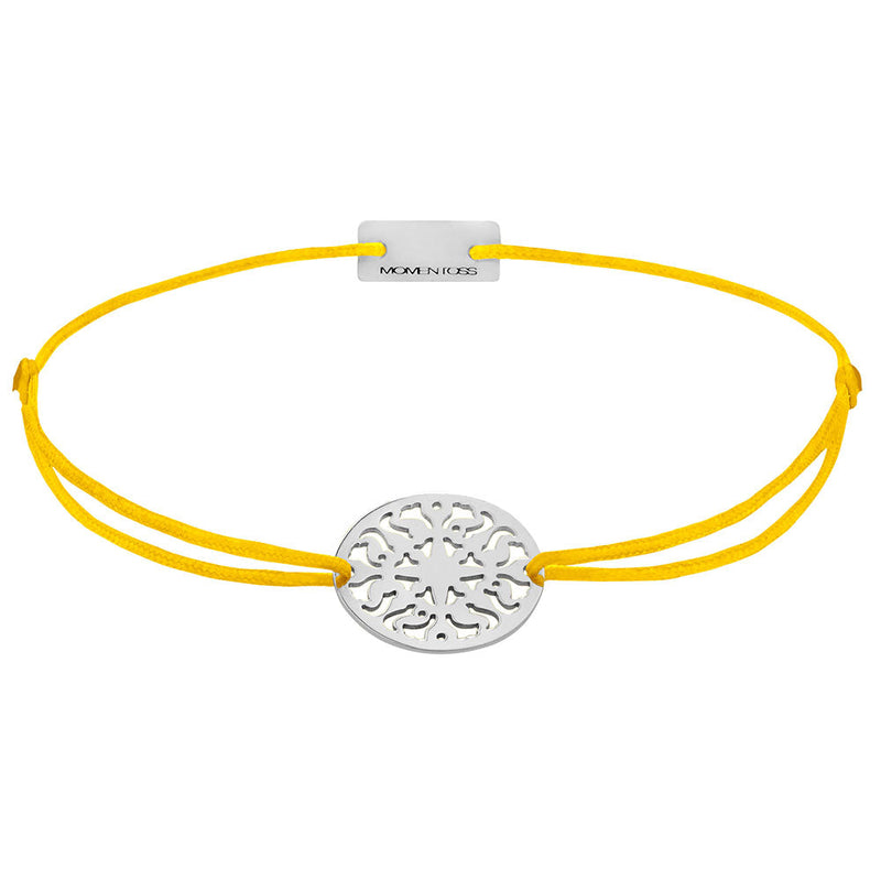 Sonne Stoffarmband 925 Silber gelb Lebensfreude Momentoss Wien