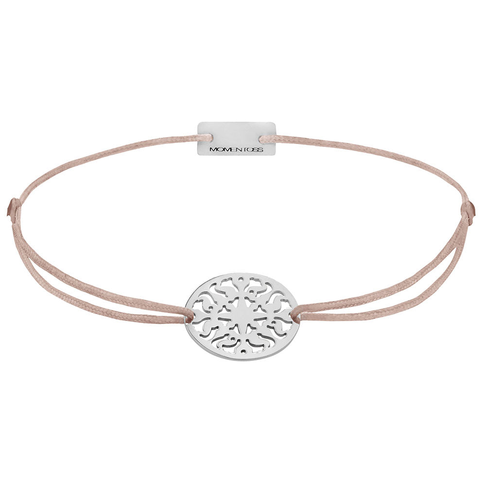 Sonne Stoffarmband 925 Silber braun Lebensfreude Momentoss Wien