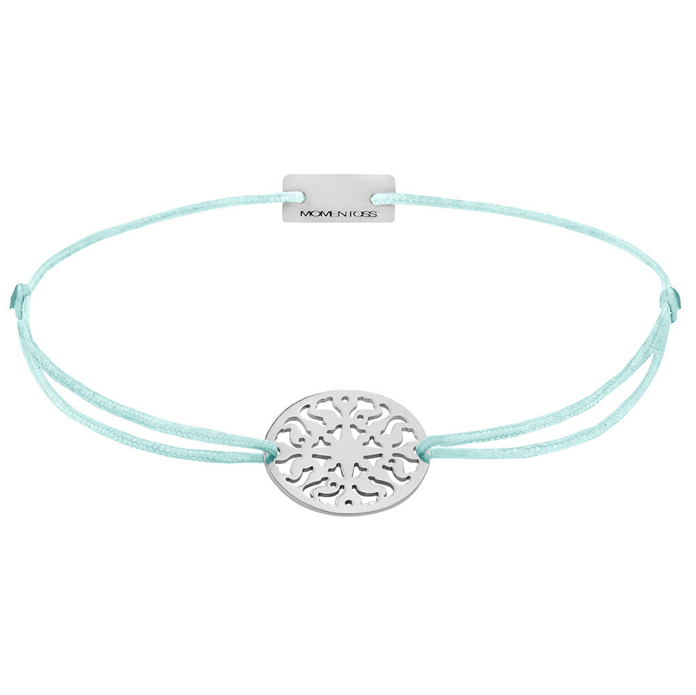 Sonne Stoffarmband 925 Silber türkis Lebensfreude Momentoss Wien