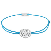 Sonne Stoffarmband 925 Silber petrolblau Lebensfreude Momentoss Wien