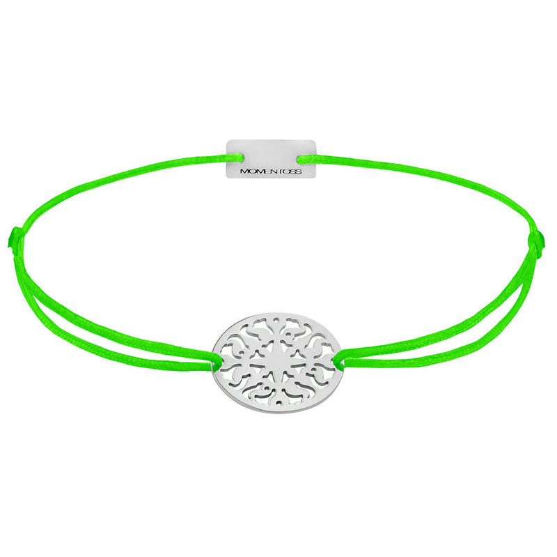 Sonne Freundschaftsarmband 925 Silber neon-grün Lebensfreude Momentoss Wien