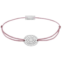 Sonne Stoffarmband 925 Silber rosa-braun Lebensfreude Momentoss Wien