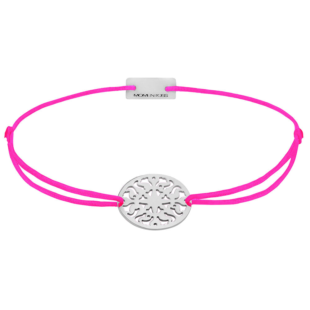 Sonne Stoffarmband 925 Silber pink Lebensfreude Momentoss Wien