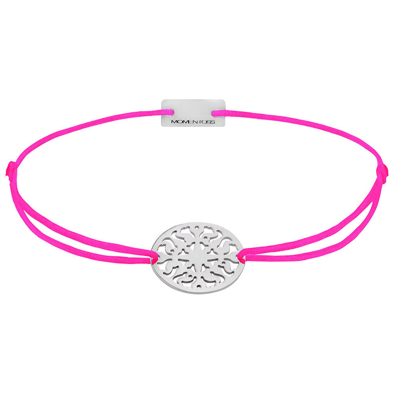 Sonne Stoffarmband 925 Silber pink Lebensfreude Momentoss Wien