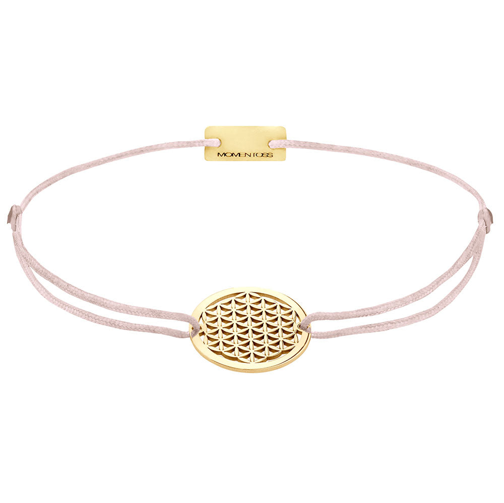 Lebensblume Freundschaftsarmband 925 Silber Gold beige Harmonie Momentoss Wien
