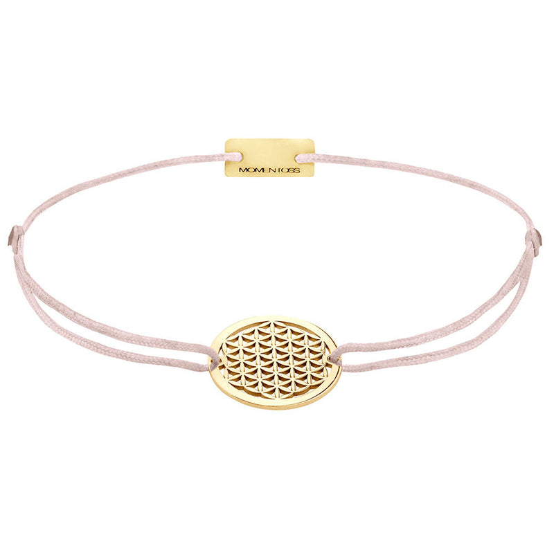Lebensblume Freundschaftsarmband 925 Silber Gold beige Harmonie Momentoss Wien