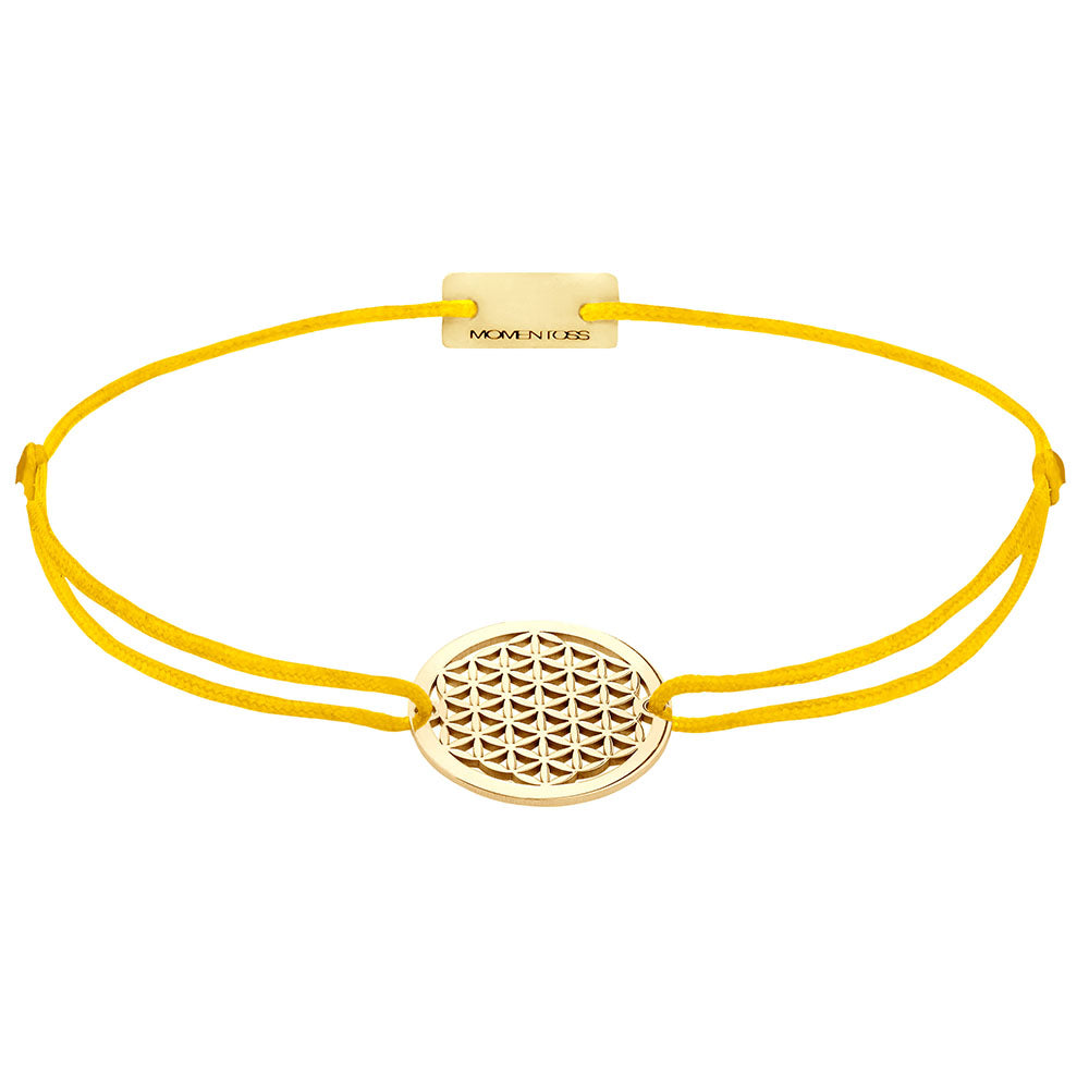 Lebensblume Freundschaftsarmband 925 Silber Gold gelb Harmonie Momentoss Wien