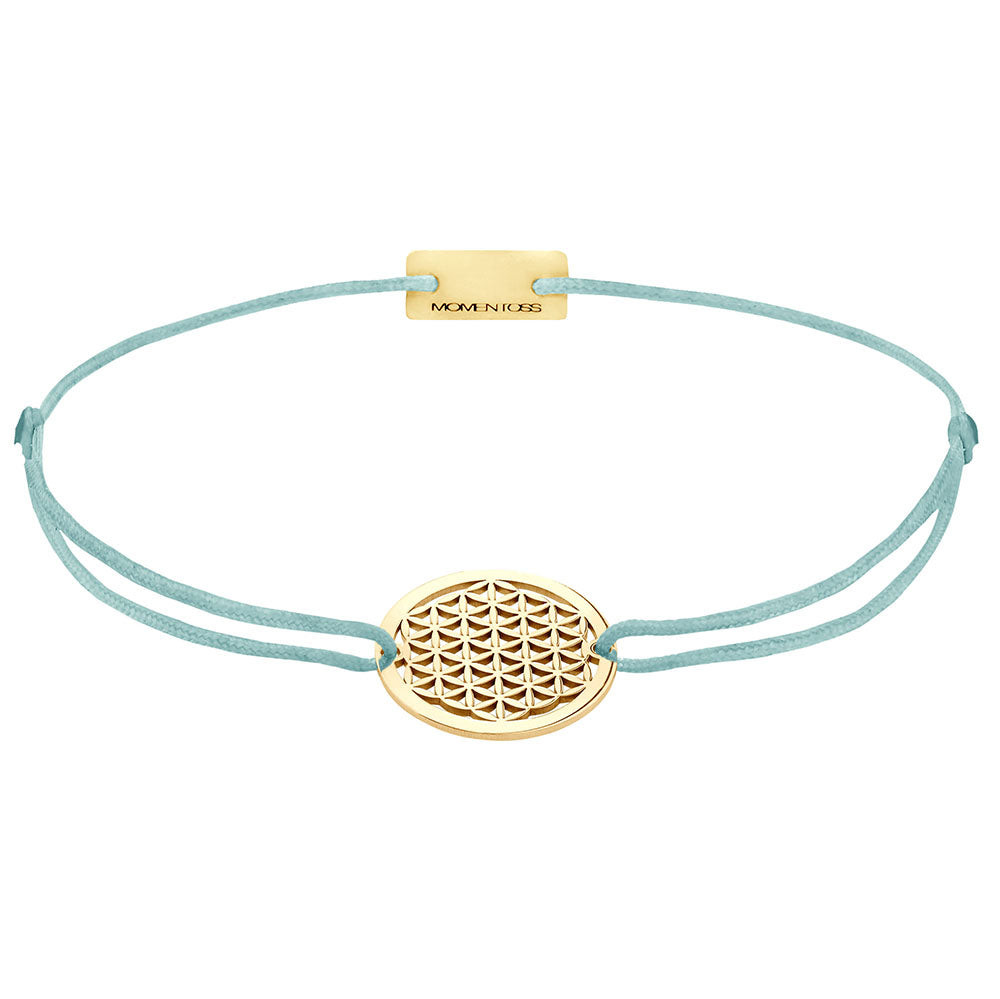Lebensblume Schmuckarmband 925 Silber Gold hellblau Harmonie Momentoss Wien