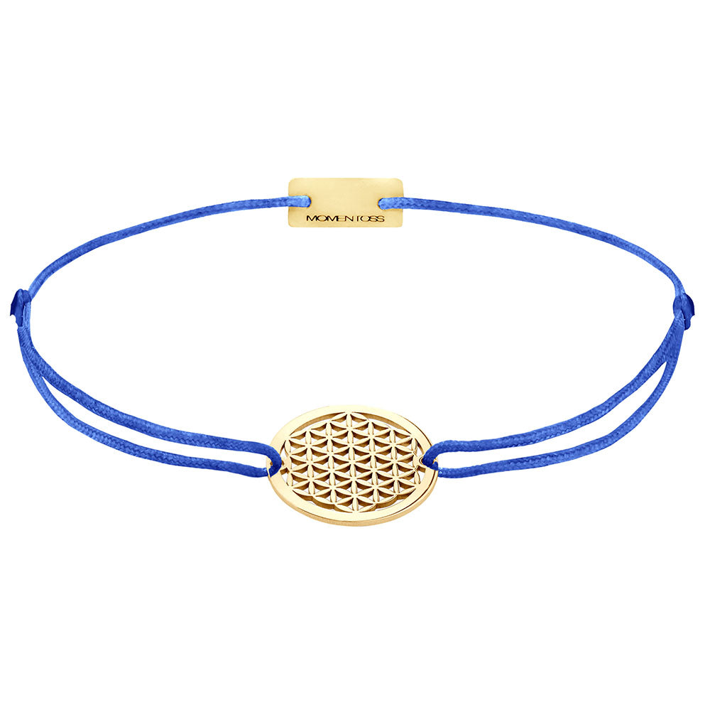 Lebensblume Armband 925 Silber Gold royalblau Harmonie Momentoss Wien