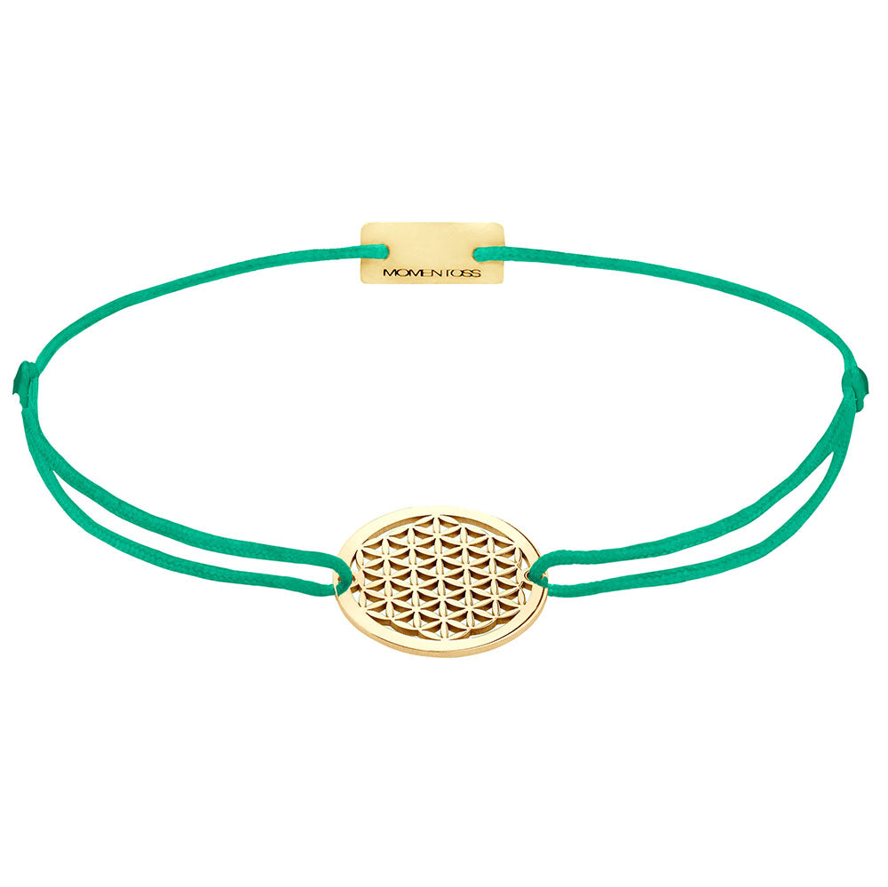 Lebensblume Armband 925 Silber Gold grün Harmonie Momentoss Wien
