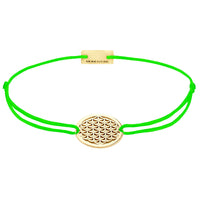 Lebensblume Stoffarmband 925 Silber Gold neon-grün Harmonie Momentoss Wien