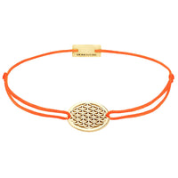Lebensblume Stoffarmband 925 Silber Gold orange Harmonie Momentoss Wien