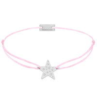 Stern Stoffarmband 925 Silber babyrosa Hoffnung Momentoss Wien