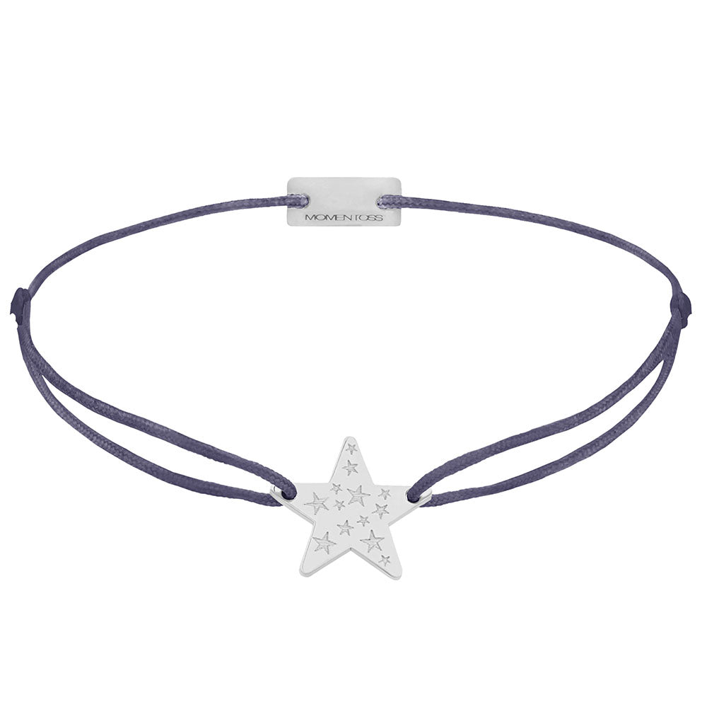 Stern Schmuckarmband 925 Silber grau-lila Hoffnung Momentoss Wien