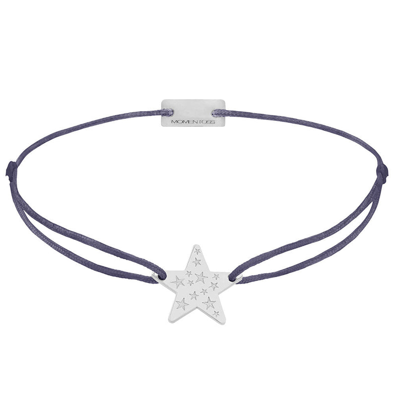 Stern Schmuckarmband 925 Silber grau-lila Hoffnung Momentoss Wien