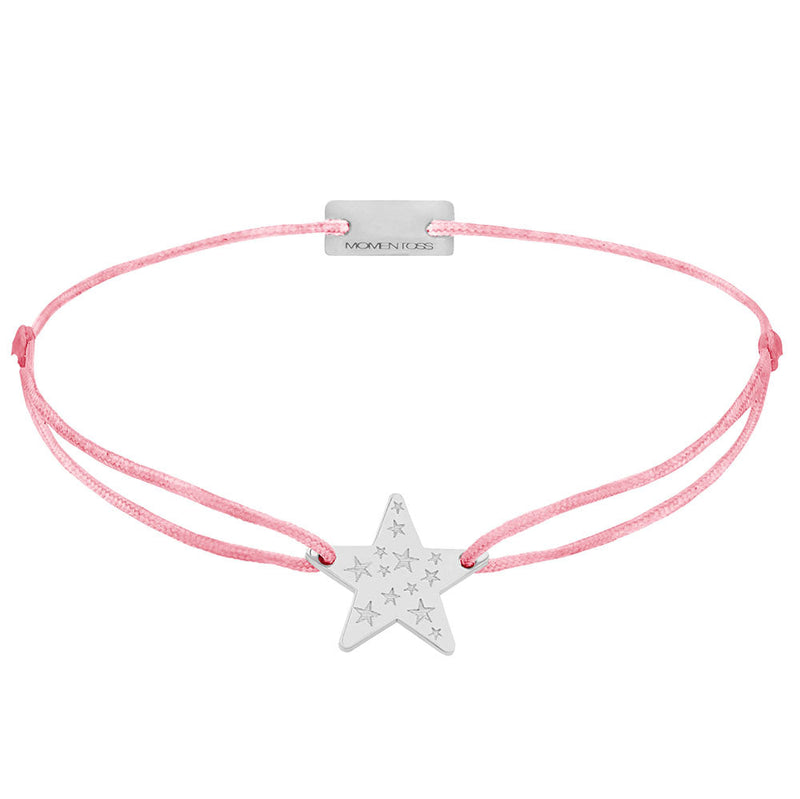 Stern Schmuckarmband 925 Silber dunkelrosa Hoffnung Momentoss Wien