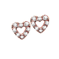 Diamond Earstuds 18k Gold Heart