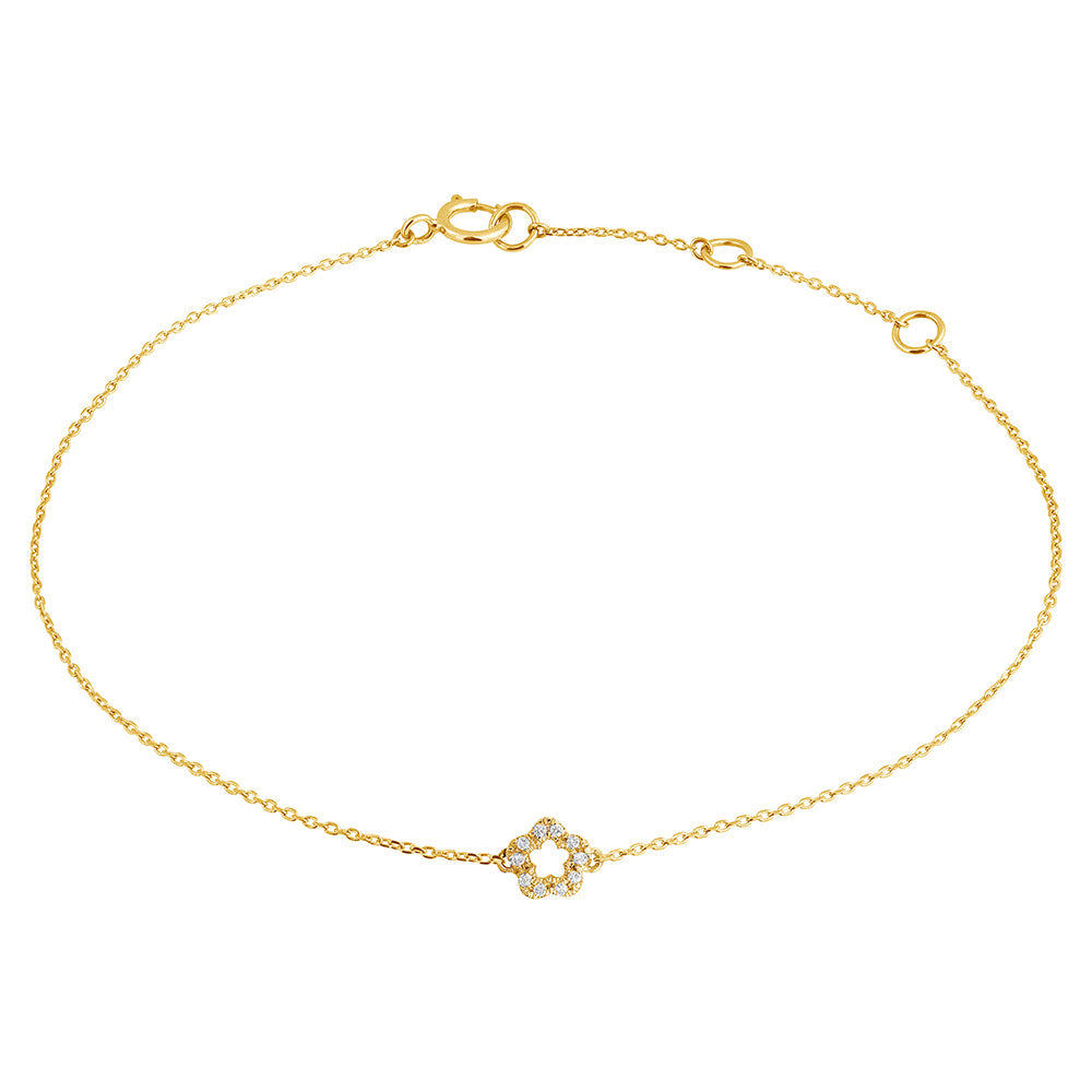 Diamond Bracelet 18k Gold Flower