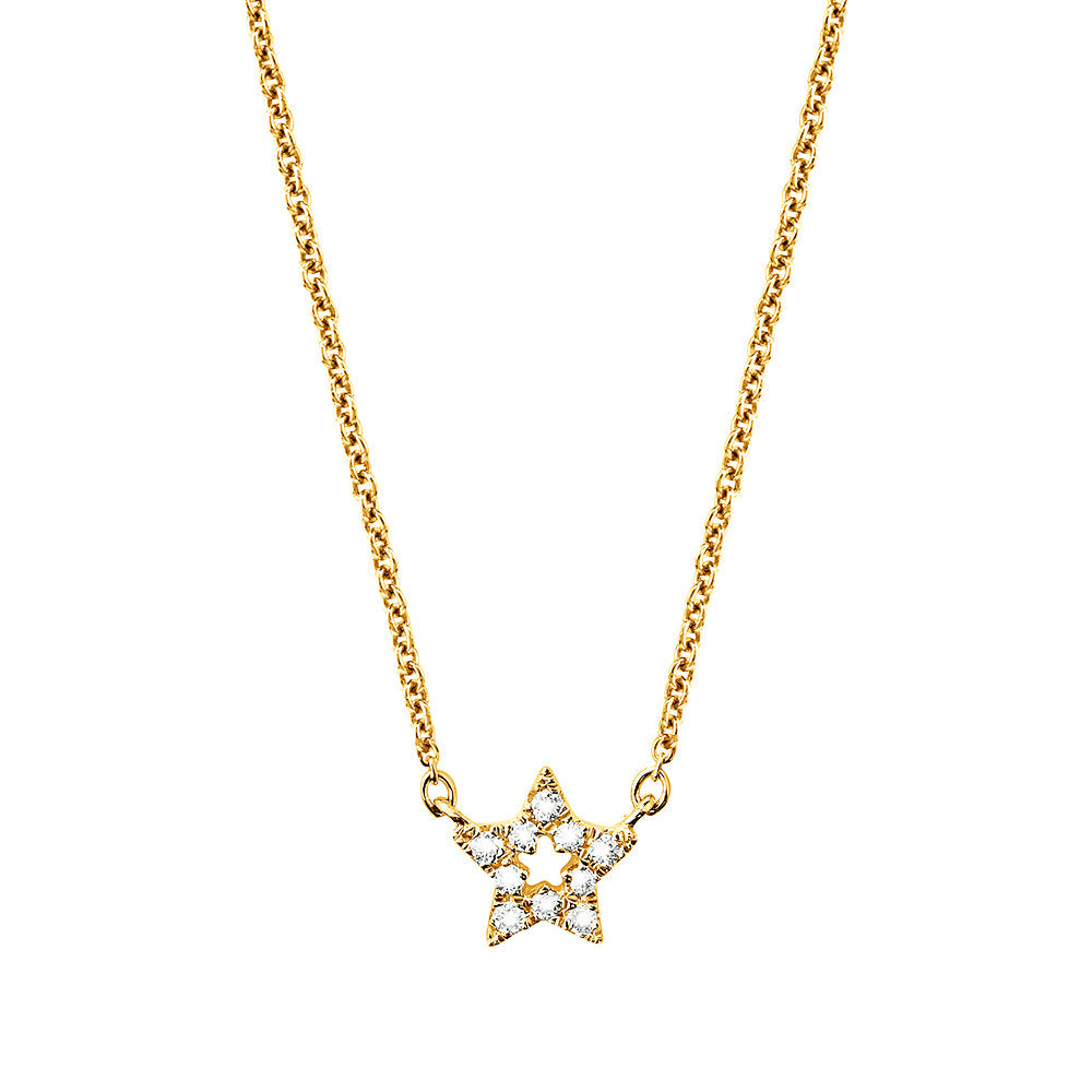 Diamond Halskette 18k Gold Star