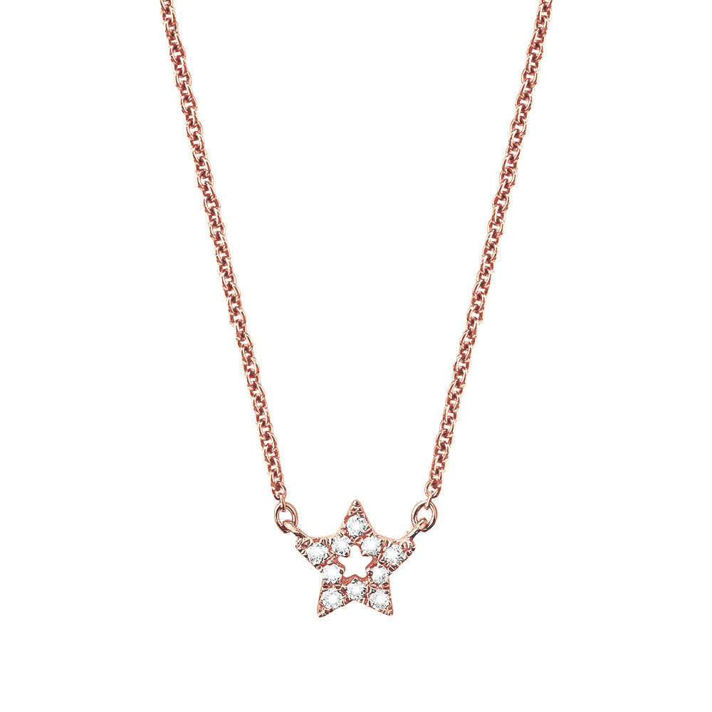 Diamond Halskette 18k Gold Star
