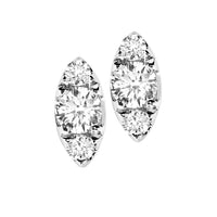 Diamond Earstuds 18k Gold Oval pavé